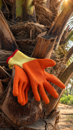 Crinkled Latex Gloves Orange/Yellow - الصورة 2