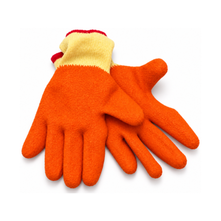 Crinkled Latex Gloves Orange/Yellow